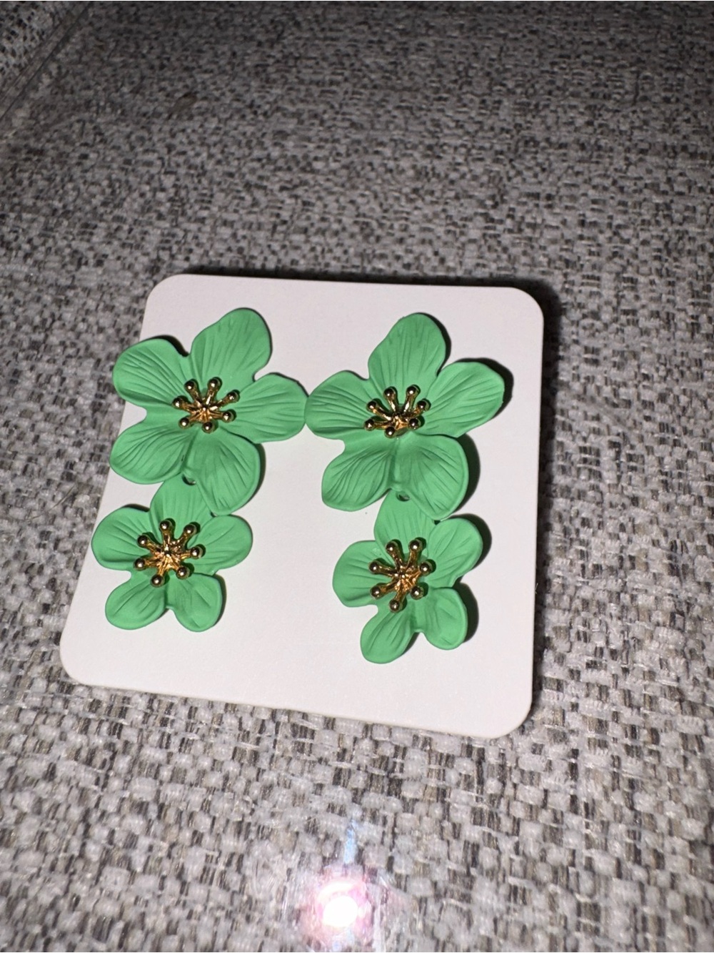 Green Floral Earrings